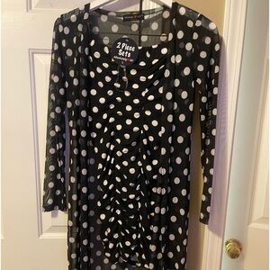 2 piece strech black and white dress NWT size L